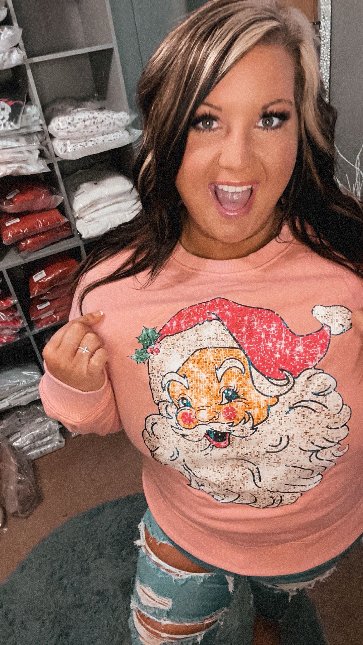 PINK Santa Sweatshirt