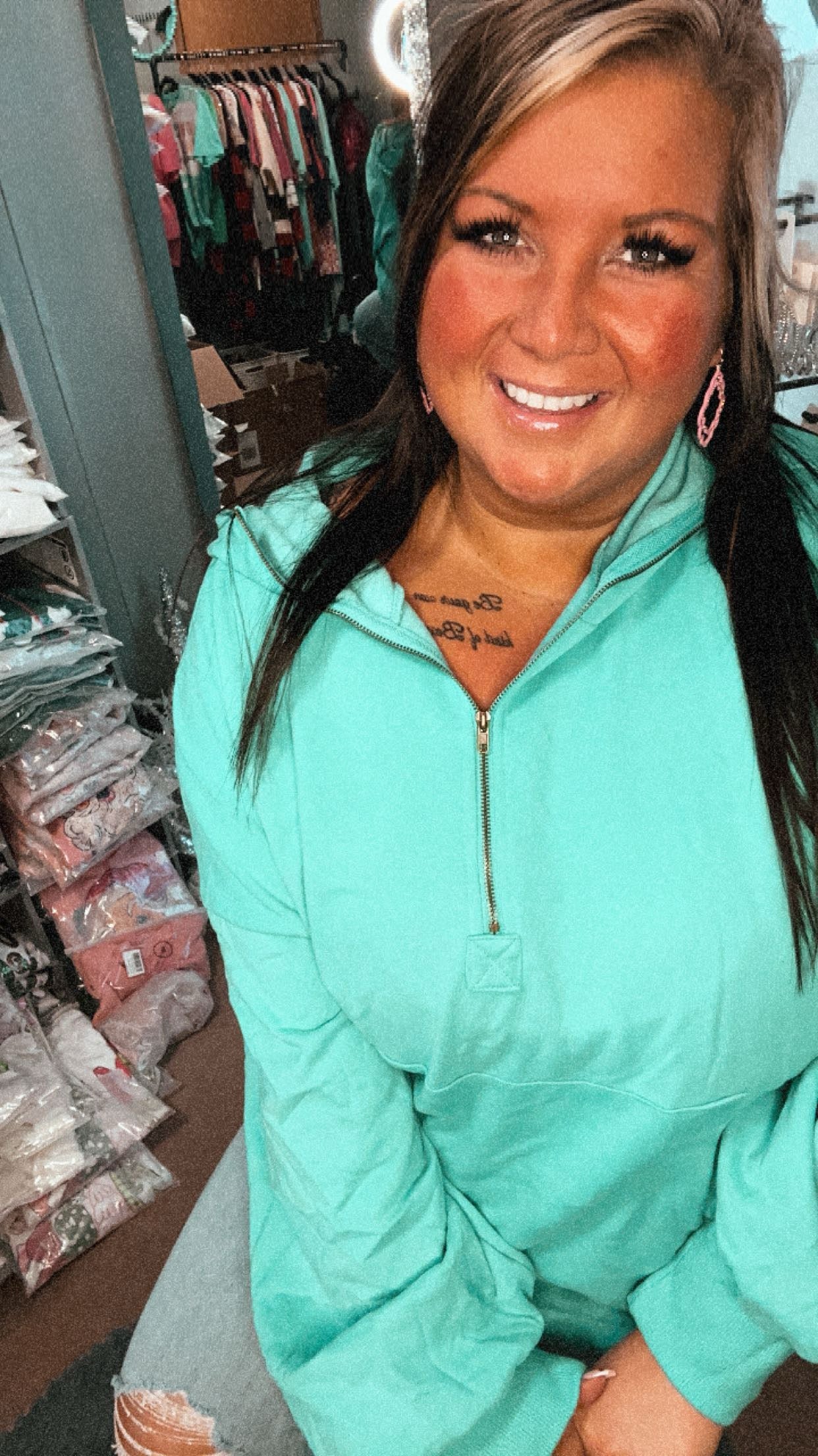 Aruba Blue 1/2 Zip
