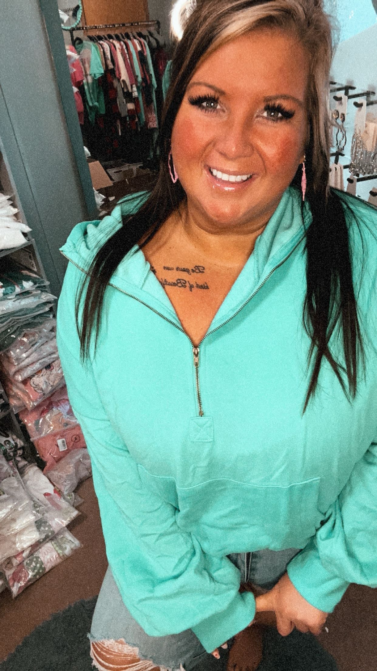 Aruba Blue 1/2 Zip