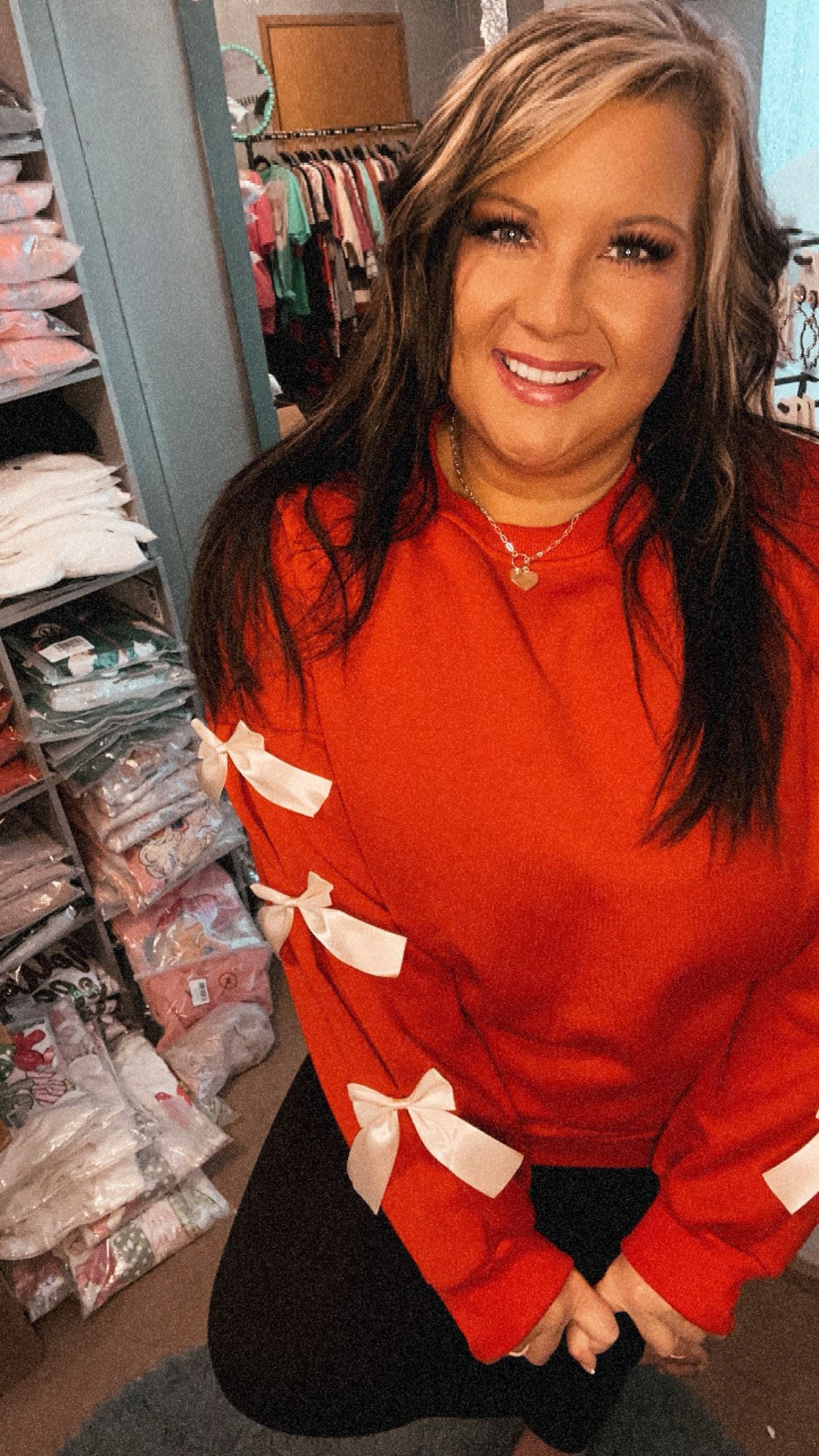 Feelin Bows Red Top