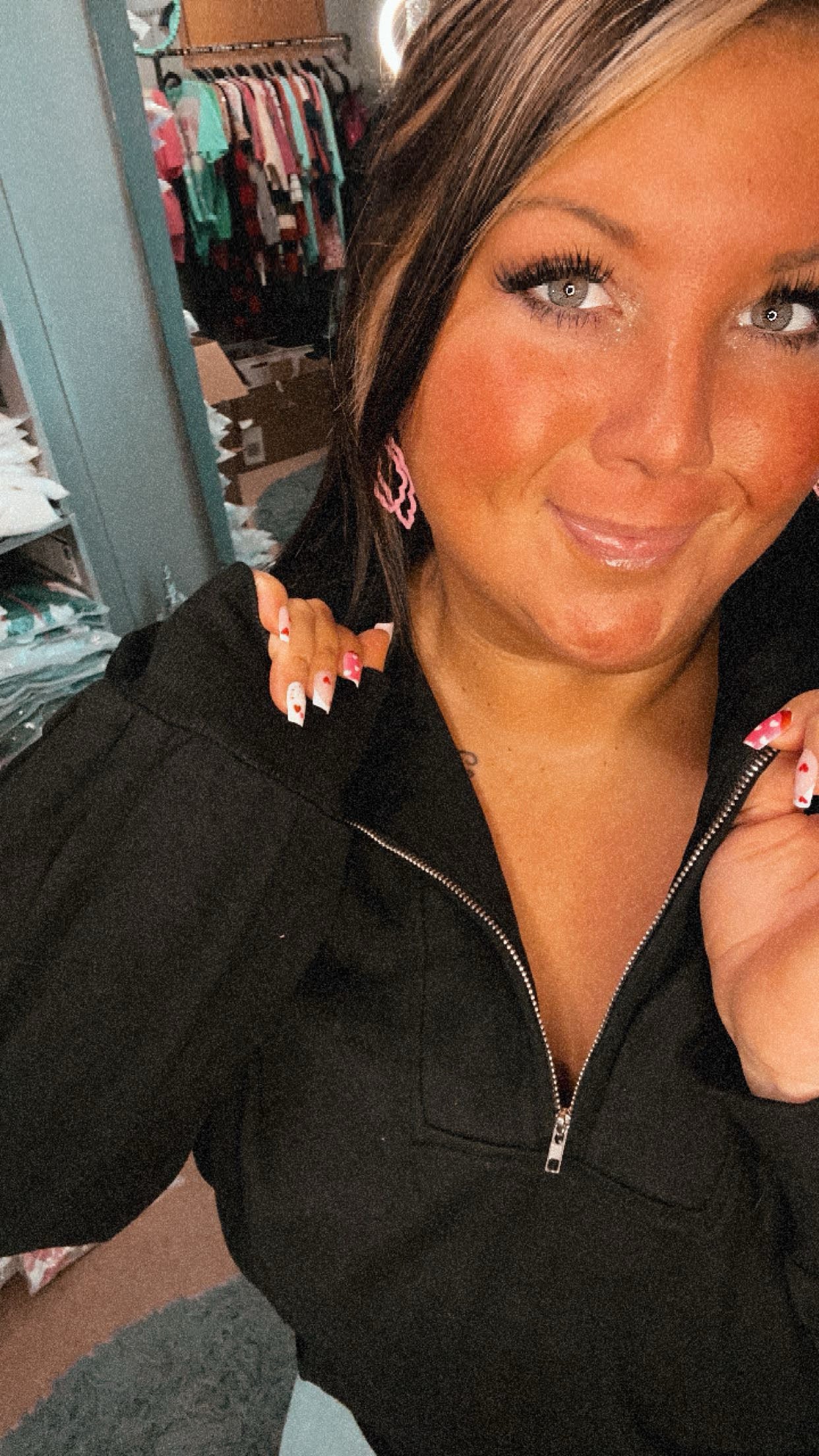 Black 3/4 Zip Pullover