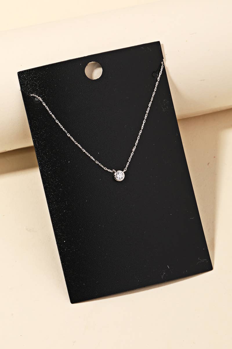 Gold Dipped Dainty Chain Stud Charm Necklace