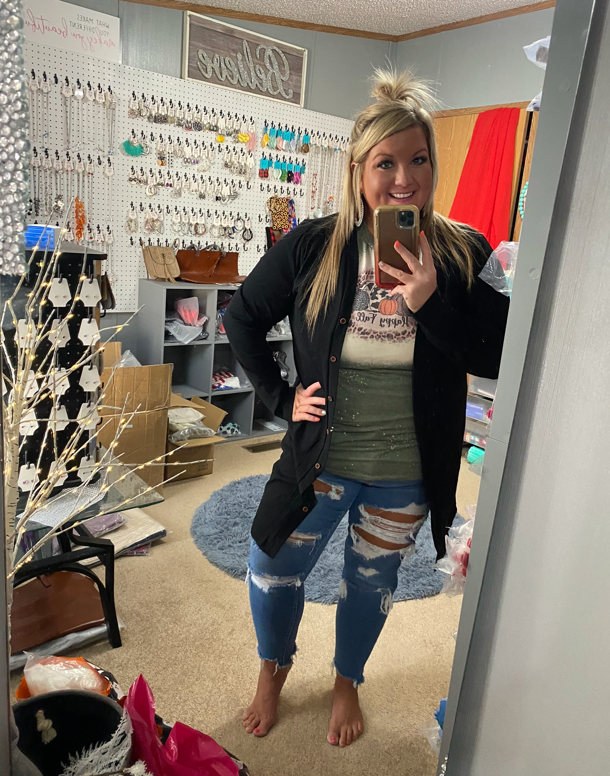 Black Button Cardigan