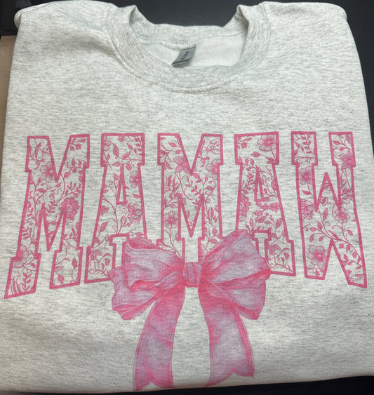 Pink Coquette Bow Design Sweatshirt