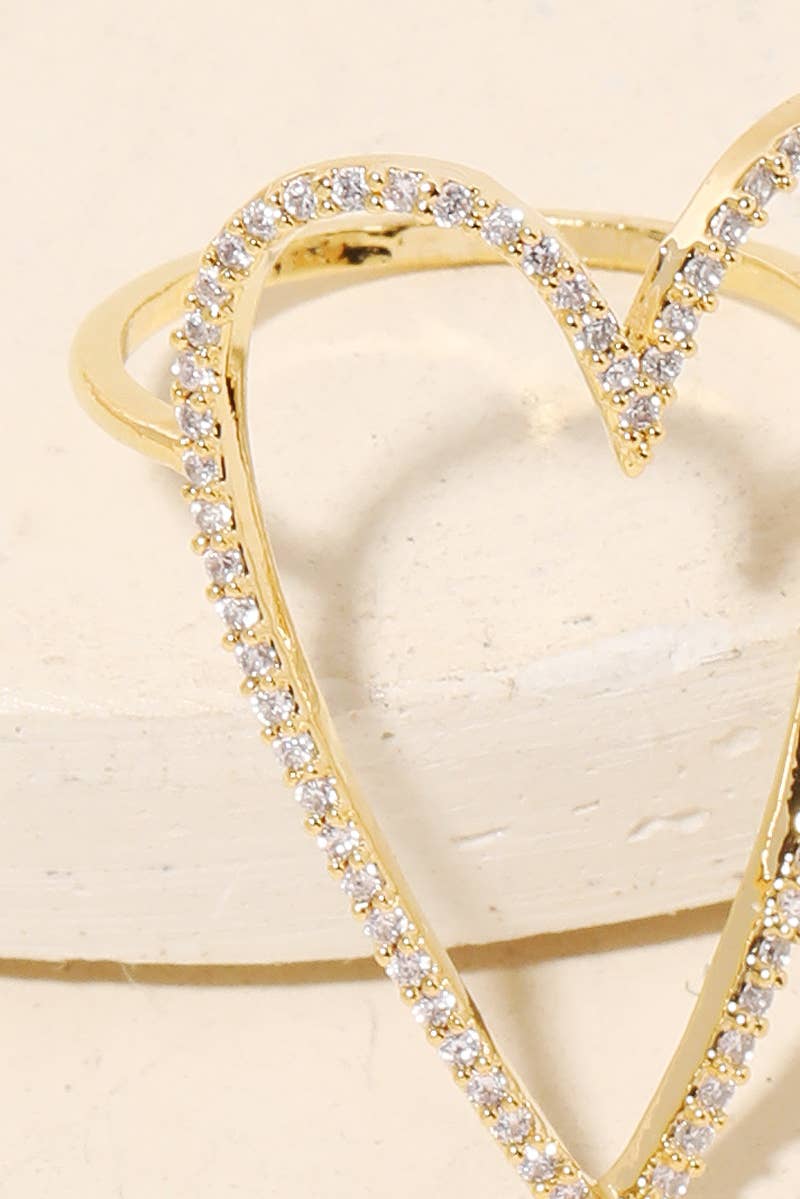 Pave Heart Cutout Ring