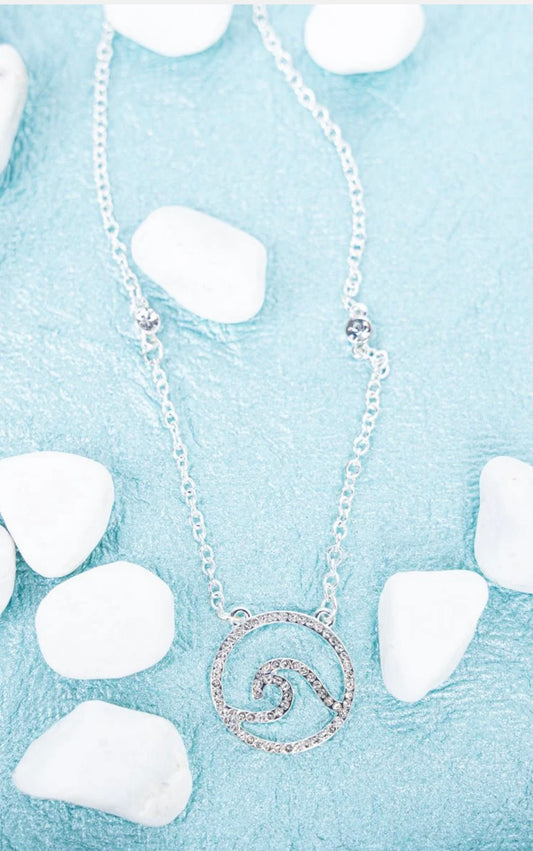 Silver Beachy Wave Necklace