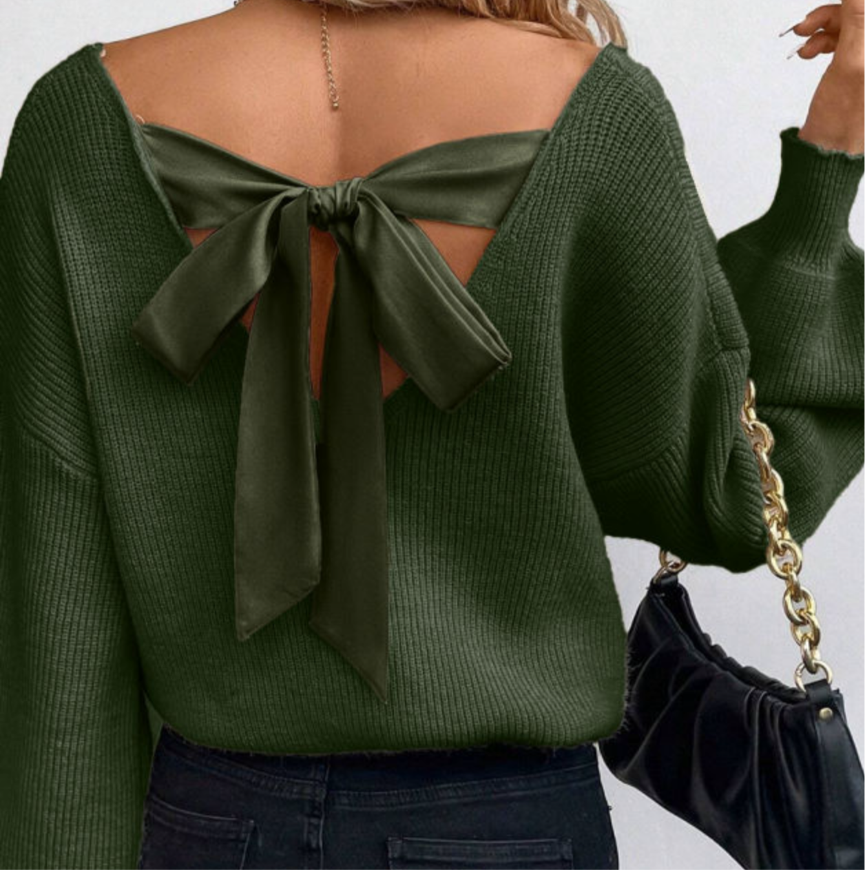 Green Bow Tie Sweater