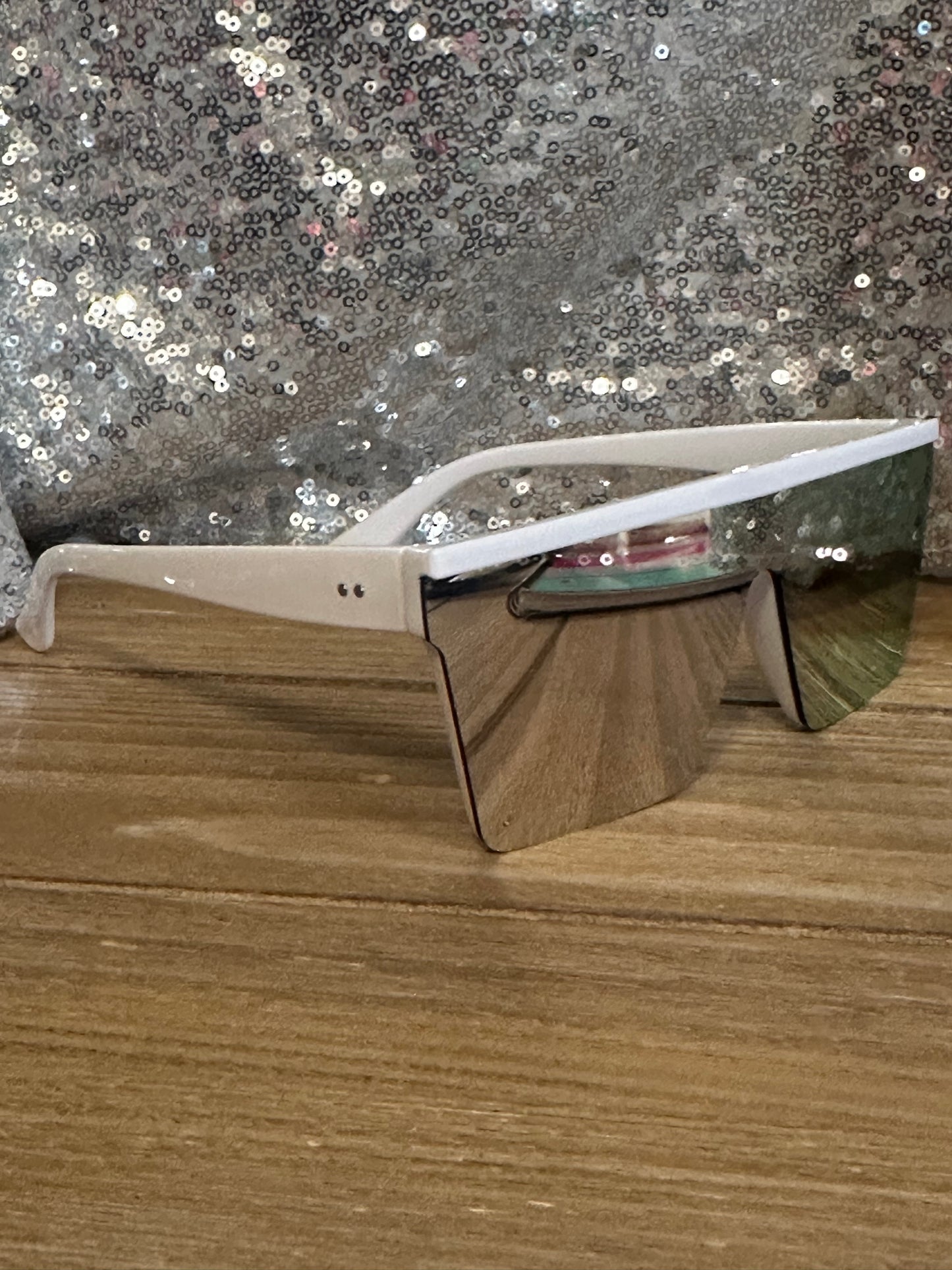 White Frame Mirrored Sunglasses