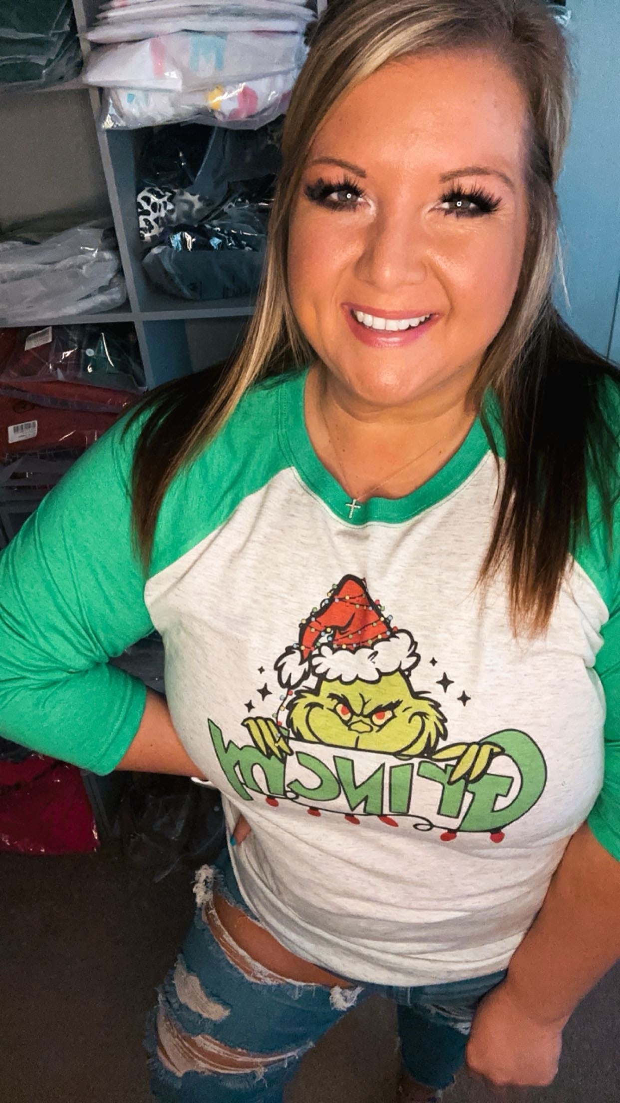 Grinchy Baseball Tee