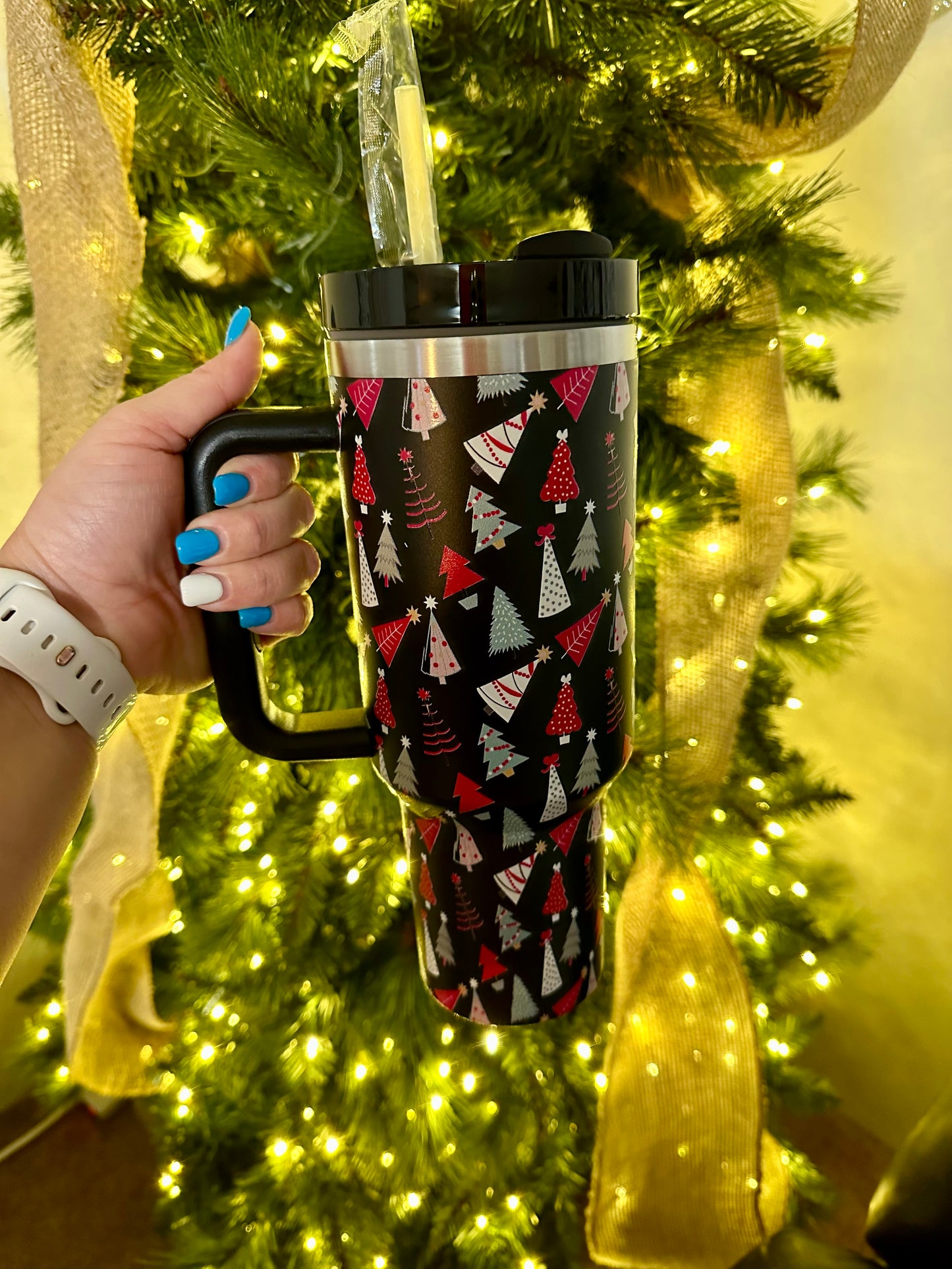 Christmas tree printed Thermos Cup