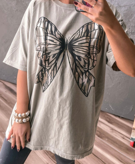 OVERSIZED Camo Bow Tee