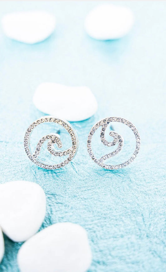 Silver Beachy Wave Earrings