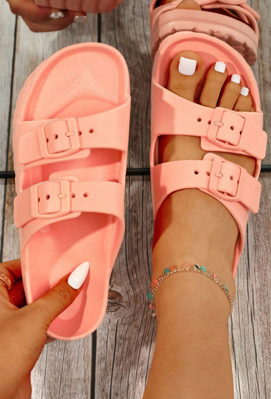 Coral Buckle Sandals