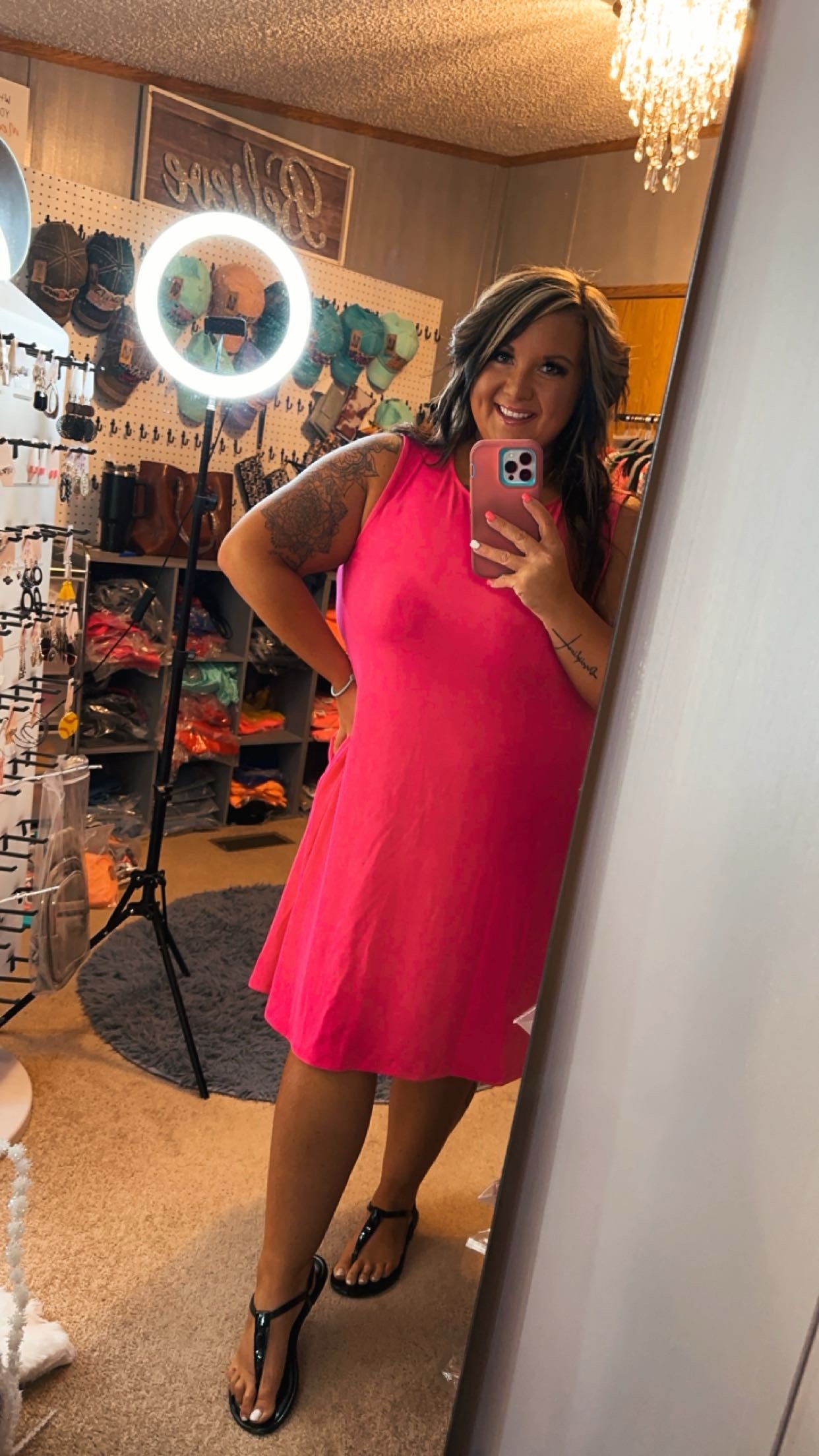 Pink Sleeveless Zenana Dress