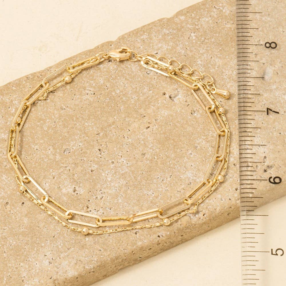 Mixed Layered Dainty Chain Bracelet
