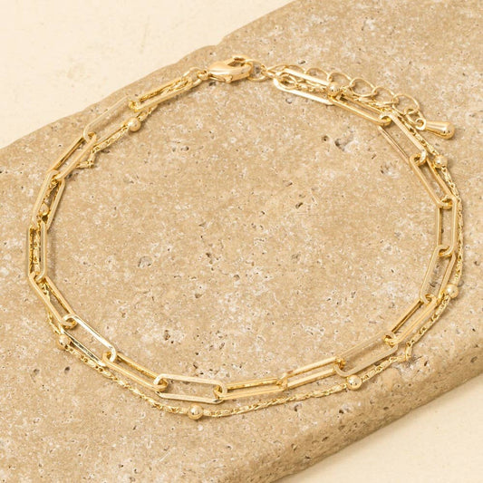 Mixed Layered Dainty Chain Bracelet