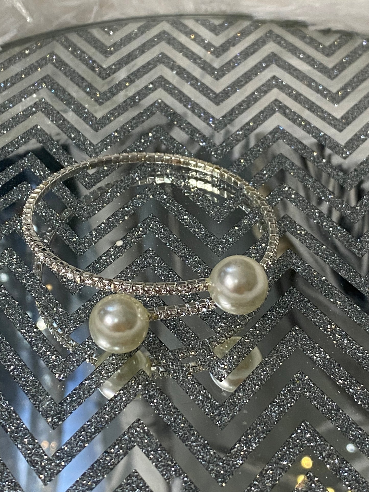 Pearl/Bling Coil Bracelet