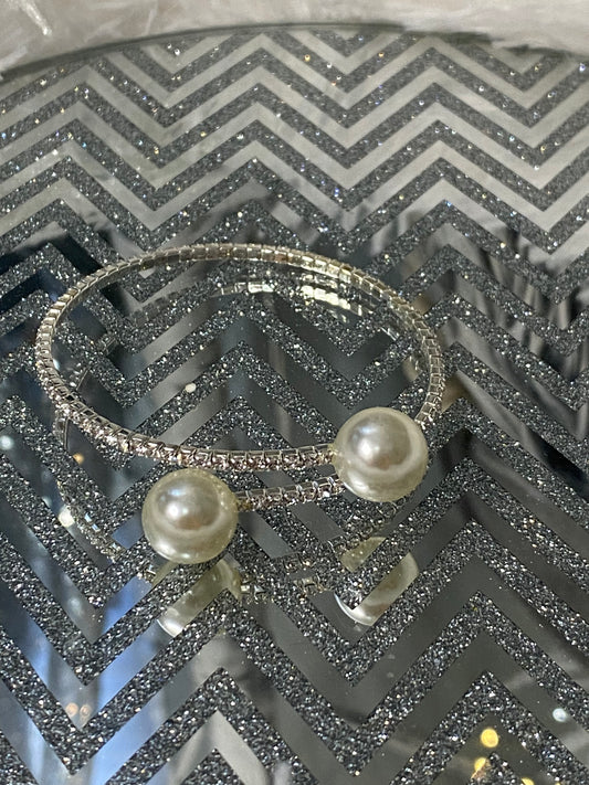 Pearl/Bling Coil Bracelet