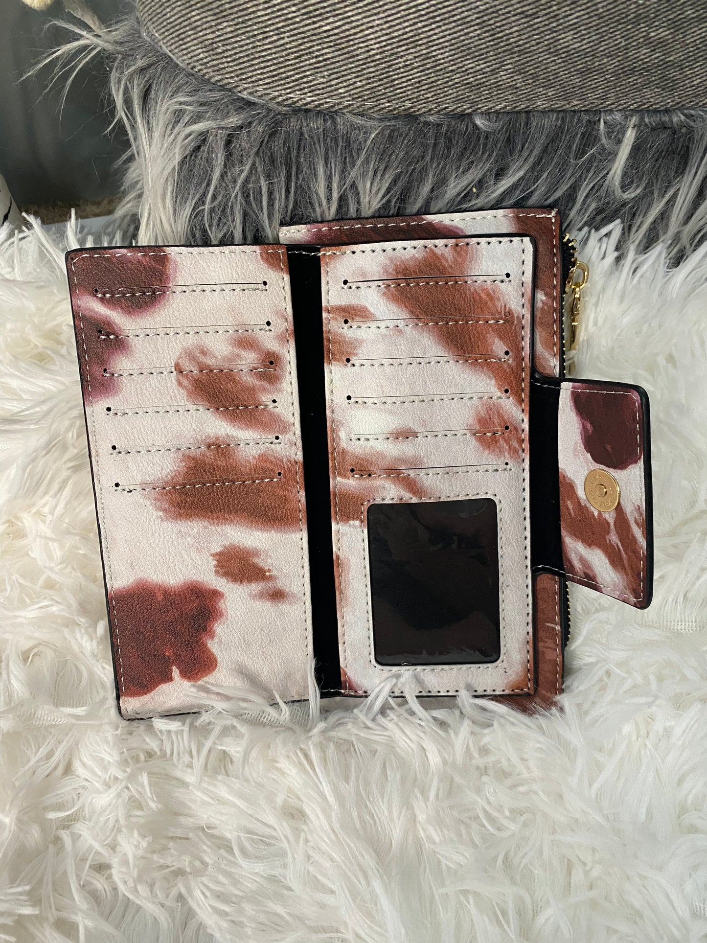 Brown Cow Print Wallet