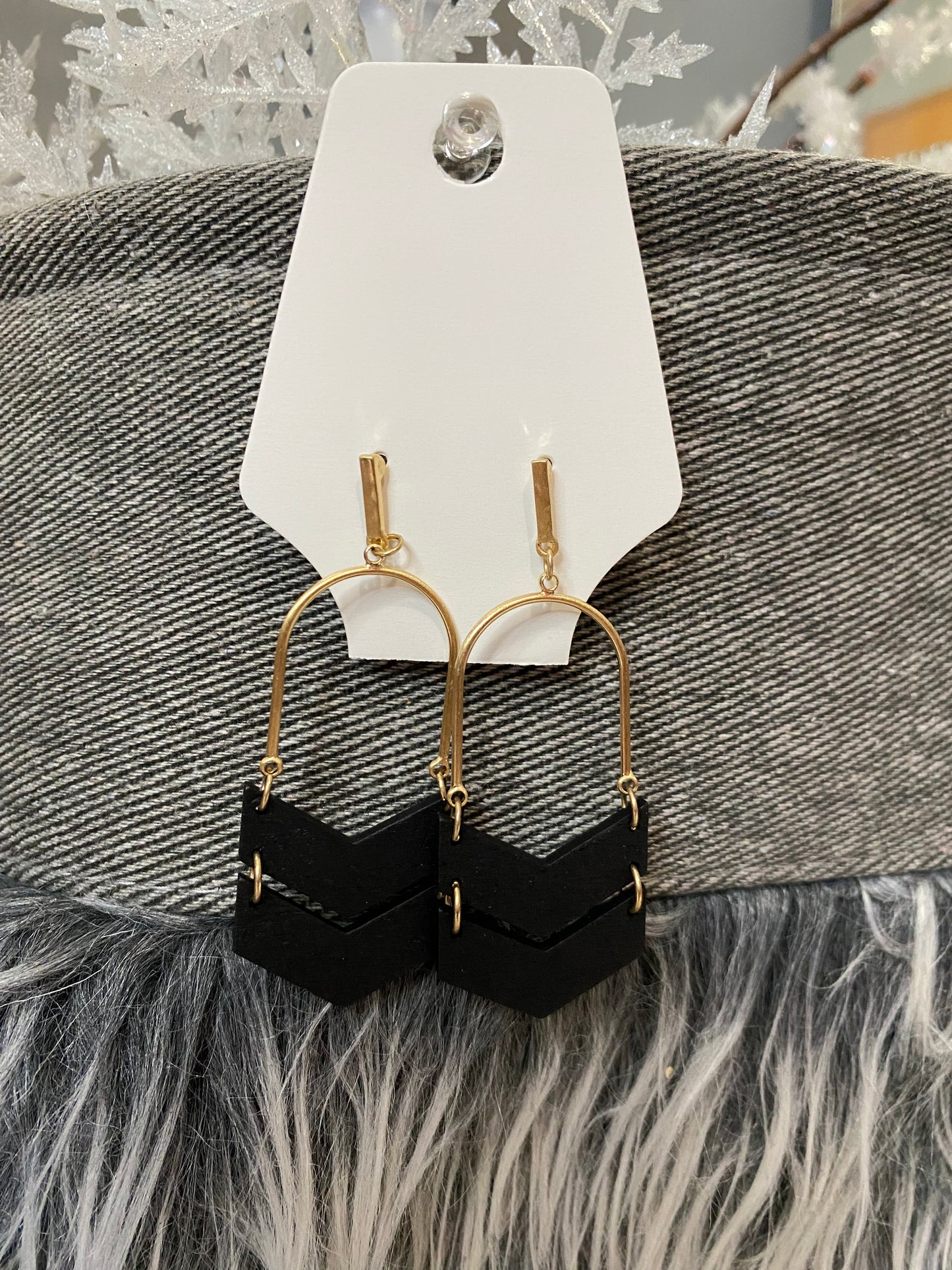 Black Chevron Earrings