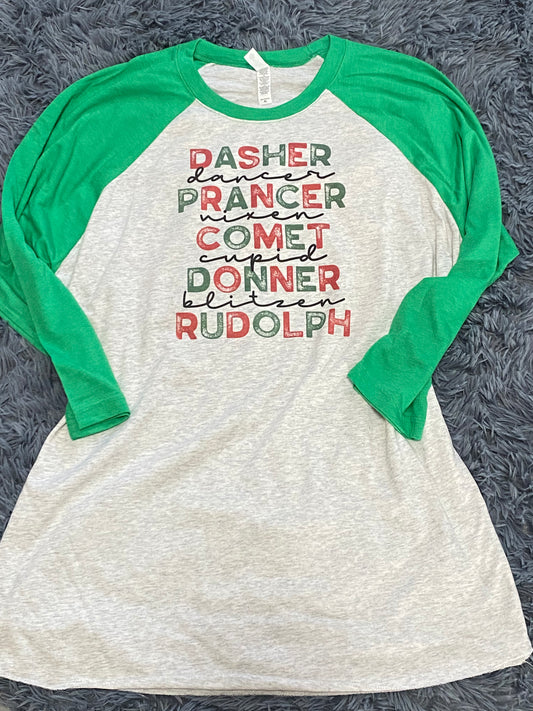 Reindeer Baseball Tee