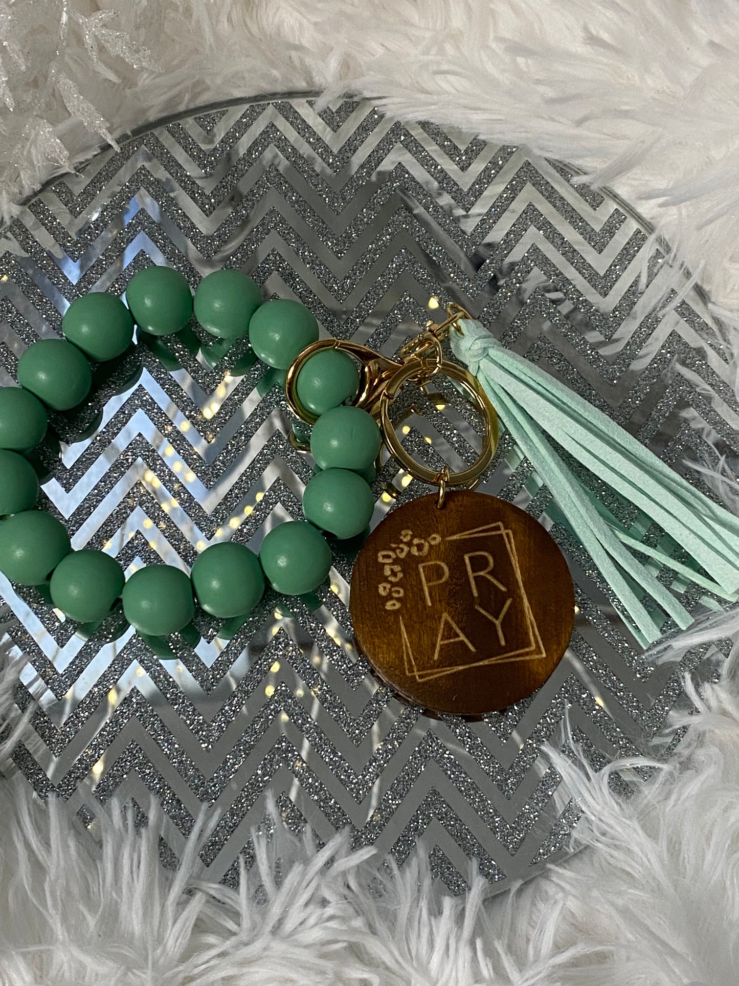 Green Pray Keychain