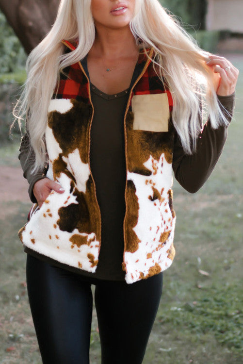 Cow Print Vest