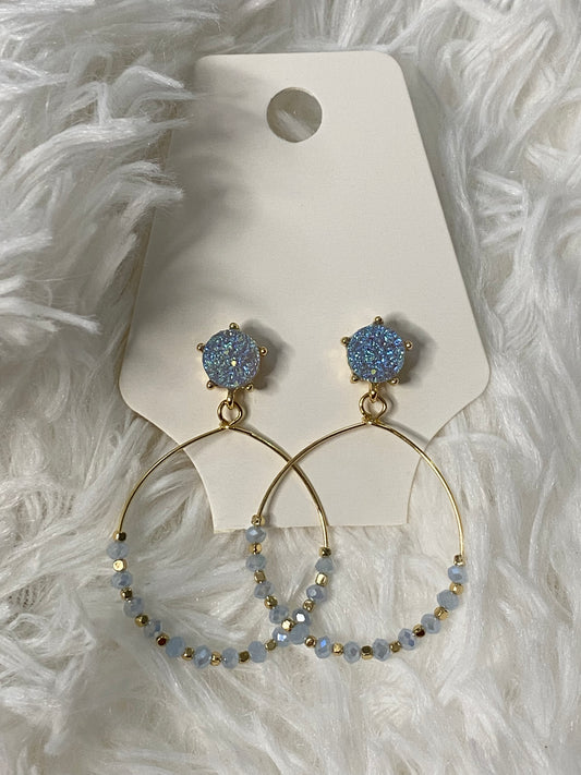 Blue Sparkle Dangle Earrings