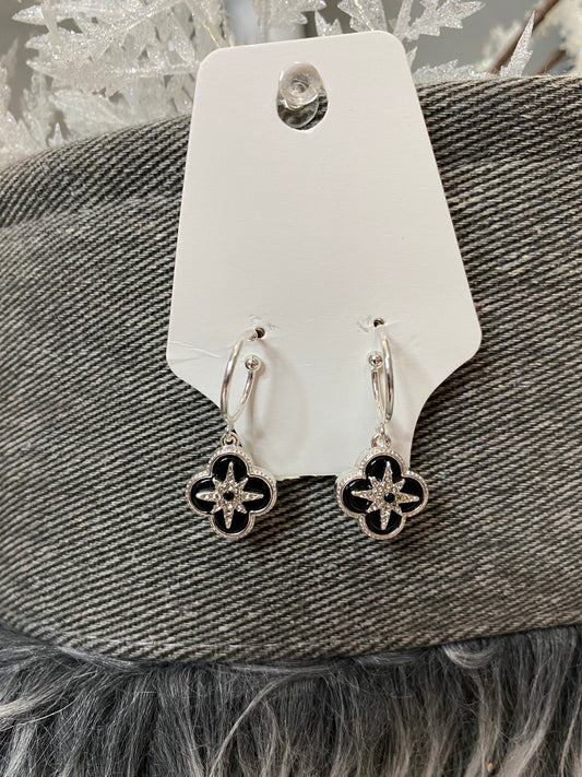 Black Snowflake Earrings